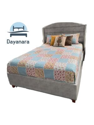 7 Box Tarima Gris Capitoneado a Cuadros 2 plazas